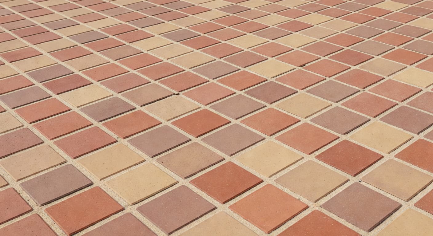 Close-up of polymeric sand pavers with clean, filled joints on a Florida patio