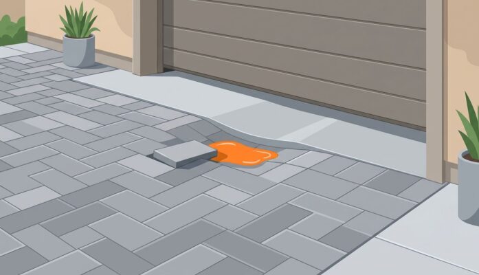 Paver Driveway Settling at Garage Door Thresholds