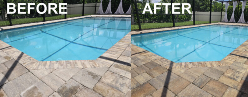 before and after pressure cleaning