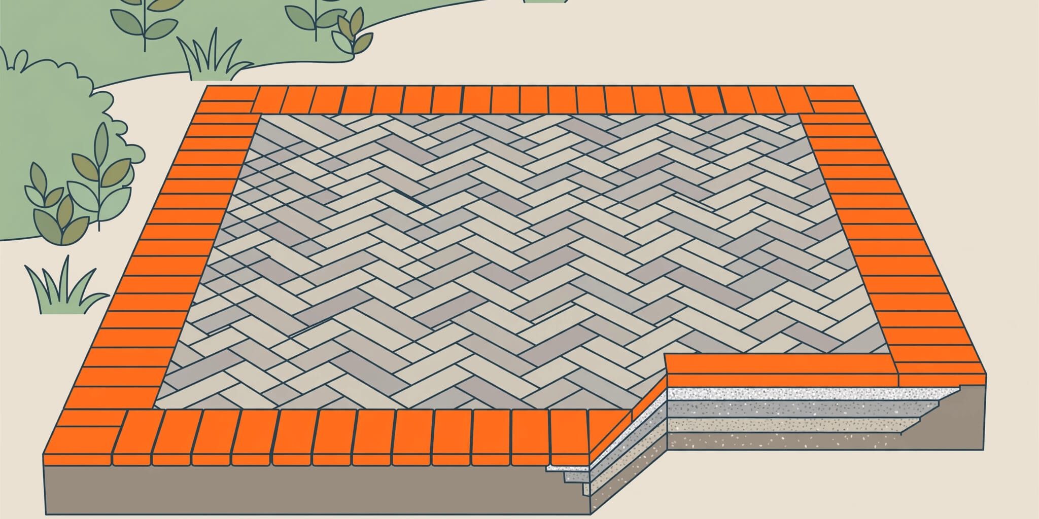 Paver Patio Border: Soldier Course & Edge Support